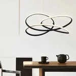 LED H&auml;nge Pendel Lampe Ess Zimmer Decken Leuchte schwarz geschwungen
