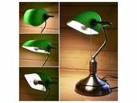 Bankerlampe mit Lampenschirm – Retro Tischlampe Schreibtischlampe