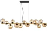 Pendelleuchte H&auml;ngelampe Deckenleuchte Esszimmerlampe LED Glas Amber 13-Flammig