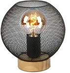 Tischlampe Nachttischlampe Vintage Holzleuchte Industrial Design, Holz braun Metall