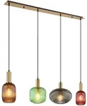 Pendellampe H&auml;ngeleuchte Esszimmerlampe Glasschirme messing schwarz H 120 cm