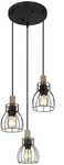 Vintage Pendelleuchte Esstischlampe Holz Retro H&auml;ngeleuchte K&auml;figschirme, Metall