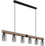 Pendelleuchte Holzoptik Esstischlampe 6 flammig H&auml;ngelampe Wohnzimmer,...