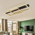 Deckenleuchte LED Deckenlampe Wohnzimmerlampe Metall Gold Stufenschalter L 90 cm