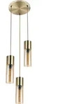 Decken Strahler Messing Pendel Lampe Zylinder Ess Zimmer Beleuchtung Glas-amber