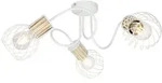 Deckenlampe Deckenleuchte Wohnzimmerlampe Gitter 3-flammig Wei&szlig; Metall H 24 cm