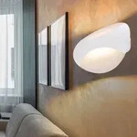 LED Wand Lampe Metall Leuchte Wei&szlig; Oval Wohn Schlaf Zimmer Flur Beleuchtung