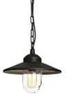 Au&szlig;enleuchte Kettenlaterne H&auml;ngelampe Edelstahl H 26 cm Schwarz 1 Flammig E27