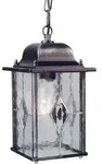Au&szlig;enleuchte Kettenlaterne Pendelleuchte Schwarzes Silber H 34 cm Metall Glas
