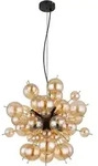 Pendelleuchte H&auml;ngelampe Deckenleuchte Esszimmerlampe Glas Amber Gold D 55 cm
