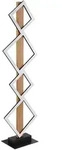 Stehlampe modern Wohnzimmerlampe schwarz Stehleuchte Holzoptik, LED Standlampe