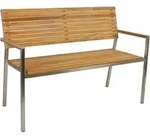 2-Sitzer Bank Sitz Teakholz Edelstahl Garten Terrasse Lounge Balkon 125x86x55cm 2-Sitzer Bank Sitz Teakholz Edelstahl Garten Terrasse Lounge Balkon 125x86x55cm