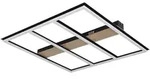 Deckenleuchte Wohnzimmerlampe LED Deckenlampe Metall Schwarz Holzoptik 60x60 cm