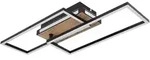 LED Deckenleuchte 3-Stufen Deckenlampe Holz schwarz Wohnzimmerleuchte...