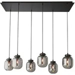 H&auml;ngelampe Pendellampe Esszimmerleuchte Rauchglas Wohnzimmerlampe 6 flammig