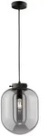 H&auml;ngelampe Pendellampe Esszimmerlampe Rauchglas Esstischleuchte schwarz H 140 cm