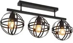 Deckenleuchte Kugeln schwarz Wohnzimmerlampe 3-Flammig Deckenlampe Gitter, Metall, 3x