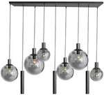 Wohnzimmerlampe Deckenlampe Pendelleuchte H&auml;ngeleuchte LED Spots Schwarz 140 cm