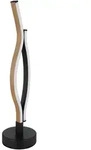 Tischleuchte Tischlampe LED Wohnzimmerleuchte Holzoptik Metall Schwarz H 47 cm