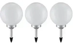 3er Set LED Solar Kugel Lampen Garten Weg Steck Leuchten Terrassen Erdspie&szlig;