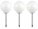 3er-Set LED Solar Au&szlig;en Garten Leuchten Kugel Lampen Wiese Rasen Beleuchtung
