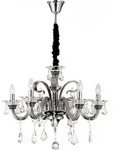 Decken H&auml;nge Lampe Leuchte Kronleuchter Metall Chrom Glas Kristalle Ess Zimmer