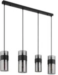 Esszimmerlampe Pendelleuchte H&auml;ngelampe Deckenleuchte Glas Rauchfarbe 4-Flammig