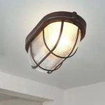 Decken Strahler Leuchte Glas rost-braun Industrie-Stil Flur K&uuml;chen Beleuchtung Lampe