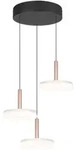 LED Deckenleuchte Wohnzimmerlampe Metall Coffee 3-flammig Switch Dimmer H 200 cm