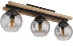 Deckenleuchte Deckenlampe Wohnzimmerlampe Esszimmerleuchte, Metall Eichenholz schwarz