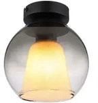 Deckenleuchte Deckenlampe Wohnzimmerleuchte Rauchglas E27 Kristalle klar schwarz
