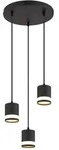 Pendelleuchte H&auml;ngelampe Esszimmerleuchte K&uuml;chenlampe schwarz 3 flammig LED
