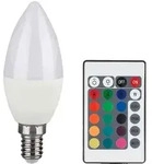 RGB LED E14 Leuchtmittel dimmbar mit Fernbedienung Kerze mit Farbwechsel, 4,8...