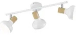 Deckenleuchte Holzlampe 3 Flammig wei&szlig; Deckenlampe 3 Strahler mit schwenkbaren