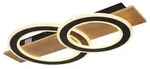 Deckenleuchte Deckenlampe Wohnzimmerleuchte Holzlampe Ringe 2 flammig LED L 63cm