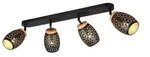 Deckenleuchte Wohnzimmerlampe Flurleuchte Schwarz-Gold Metall E14 4-flammig B 74 cm
