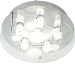 Deckenleuchte Glas satiniert Deckenlampe 6 Flammig Wohnzimmerleuchte Decke, 6x GU10