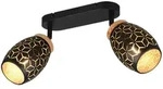 Deckenleuchte Wandlampe Flurleuchte Schwarz-Gold Metall E14 2-flammig L 28 cm