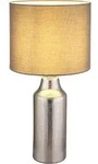 Tischlampe silber Keramik Nachttischleuchte grau Schlafzimmerlampe Tischleuchte