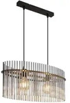H&auml;ngeleuchte Rauchglas Pendelleuchte schwarz matt Wohnzimmerlampe Glasst&auml;be rauch,
