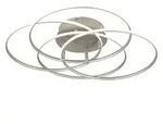 LED Designleuchte Ringe beweglich Deckenleuchte silber Wohnzimmerlampe, Alu, 55W