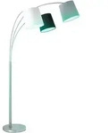 LED Stehlampe dimmbar mit Fernbedienung Bogenlampe Wohnzimmer grau Stehleuchte