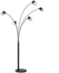 Stehleuchte Standlampe Schlafzimmerleuchte schwarz opal 5 flammig LED H 195 cm
