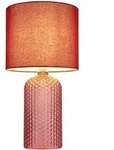 Nachttischlampe rot Glas Tischleuchte Wohnzimmerlampe Textil Tischlampe...
