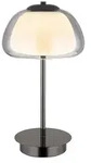 LED Tischleuchte Tischlampe Wohnzimmerlampe Dimmbar Schwarz Glas H 46 cm