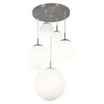 H&auml;ngeleuchte H&auml;ngelampe Pendelleuchte Pendellampe 5 Opal Glas Kugeln Leuchte Globo