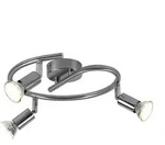 LED Deckenleuchte beweglich Spotrondell silber Deckenstrahler 3-Flammig, Metall, 3x