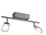 LED Decken Leuchte Wohnraum Strahler silber 2-flg schwenkbar IP20 WOFI