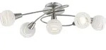 Deckenlampe LED Deckenleuchte Wohnzimmerlampe 5 flammig Schlafzimmerleuchte, nickel,