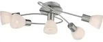Deckenleuchte 5 Strahler Spotleuchte Flurlampe Deckenlampe Glas wei&szlig;, Metall...